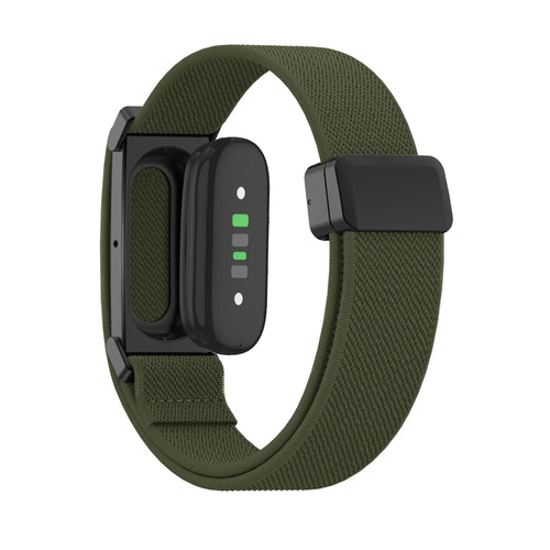 Bandz Fitbit Air nylon band met D-buckle (legergroen)