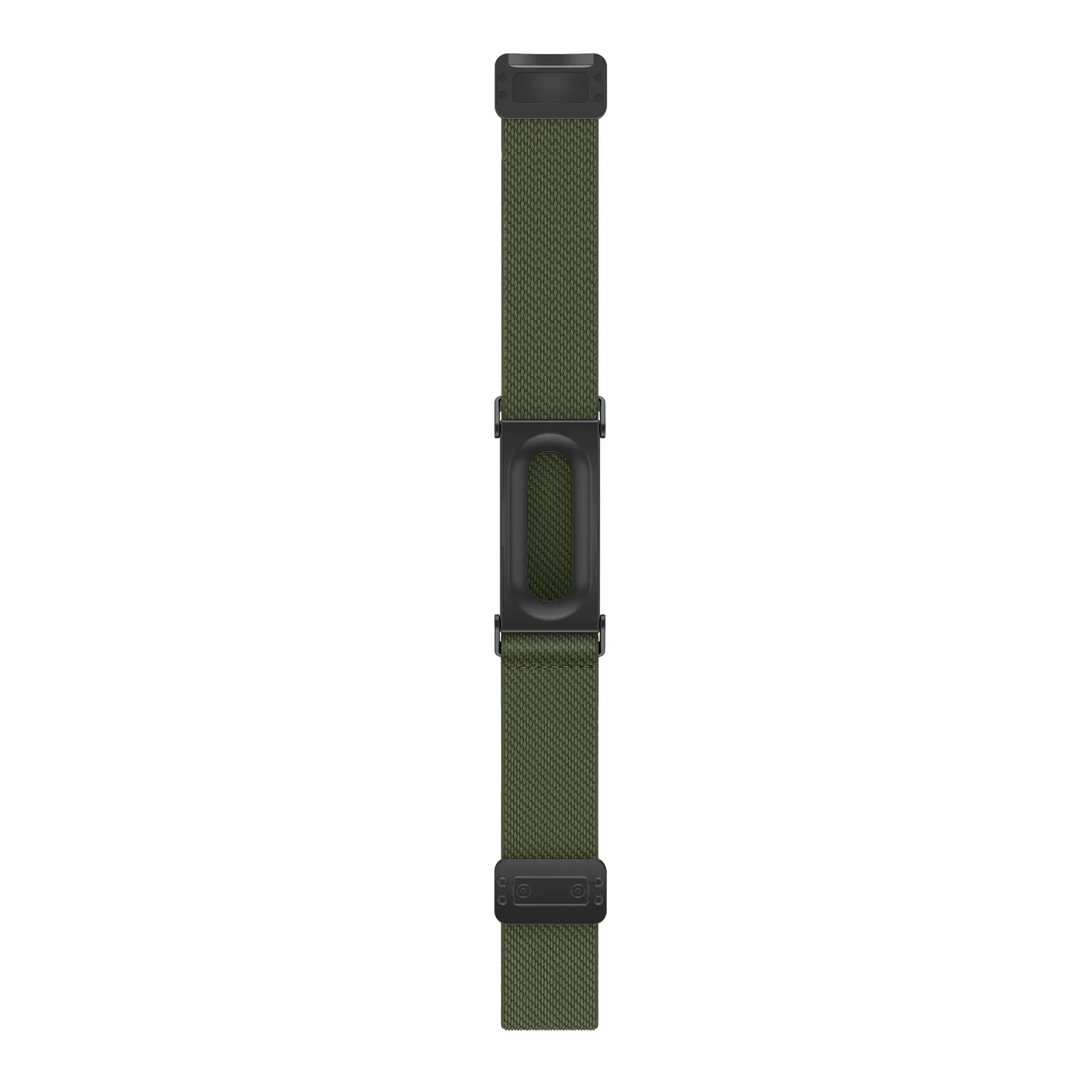 Bandz Fitbit Air nylon band met D-buckle (legergroen)