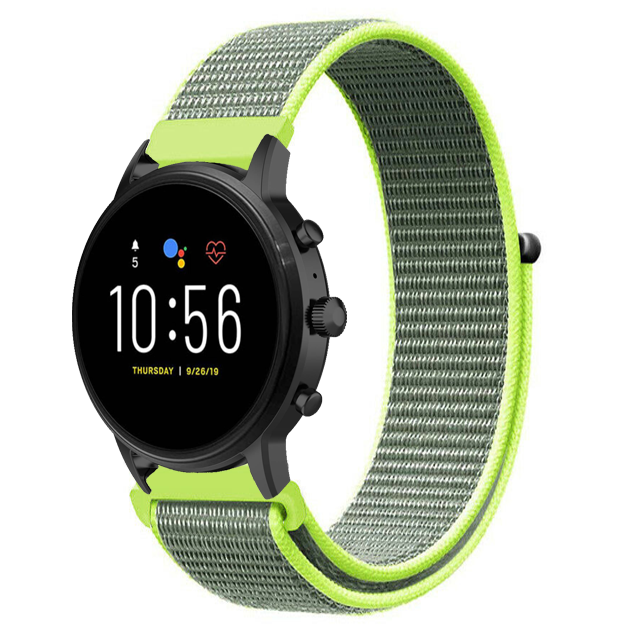 Fossil Gen 4 Explorist (HR) nylon band (fluoriserend)