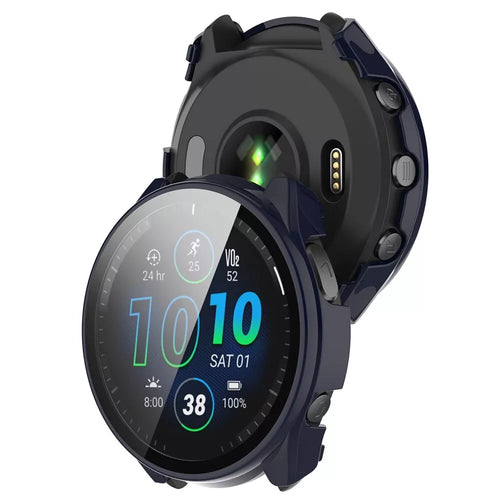 Garmin Forerunner 965 hard case met glas (donkerblauw)