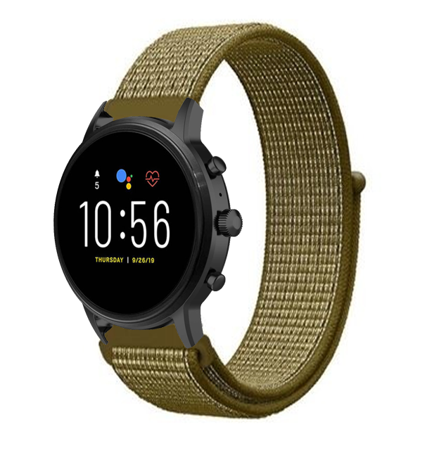 Fossil Gen 4 Explorist (HR) nylon band (olijf)