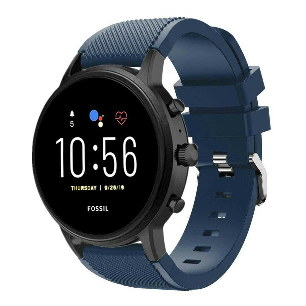 Fossil Gen 4 Explorist (HR) Silicone Strap (Dark Blue)