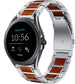 Fossil Gen 5e 44mm houten/stalen band (zilver)