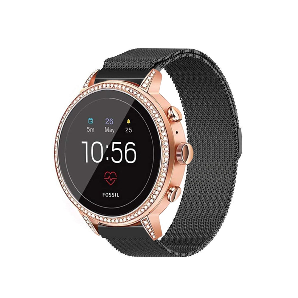 Fossil Gen 4 Venture (HR) Milanese band (zwart)