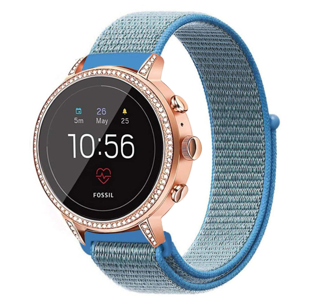 Fossil Gen 4 Venture (HR) nylon band (blauw)