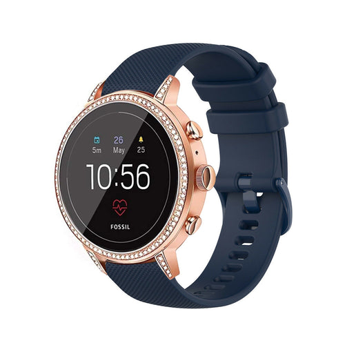 Fossil Gen 4 Venture (HR) siliconen bandje (donkerblauw)