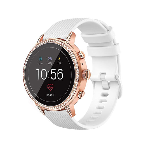 Fossil Gen 4 Venture (HR) Silicone Strap (White)