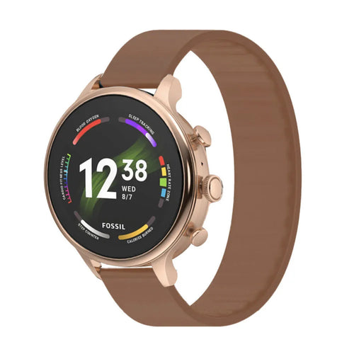 fossil-gen-6-42mm-elastisch-bandje-bruin
