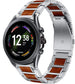Fossil Gen 6 44mm houten/stalen band (zilver)