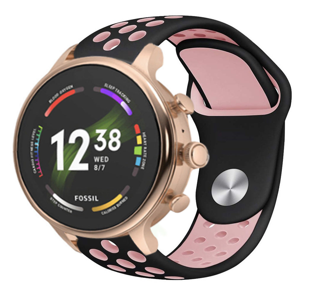 fossil-gen6-42mm-silicone-zwart-roze