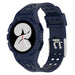 Samsung Galaxy Watch 4 44mm siliconen bandje met frame (donkerblauw)