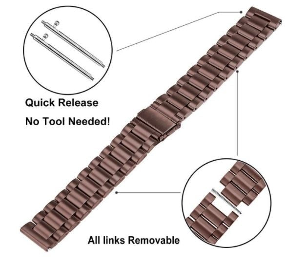 Garmin Approach S44 stalen band (brons-bruin)