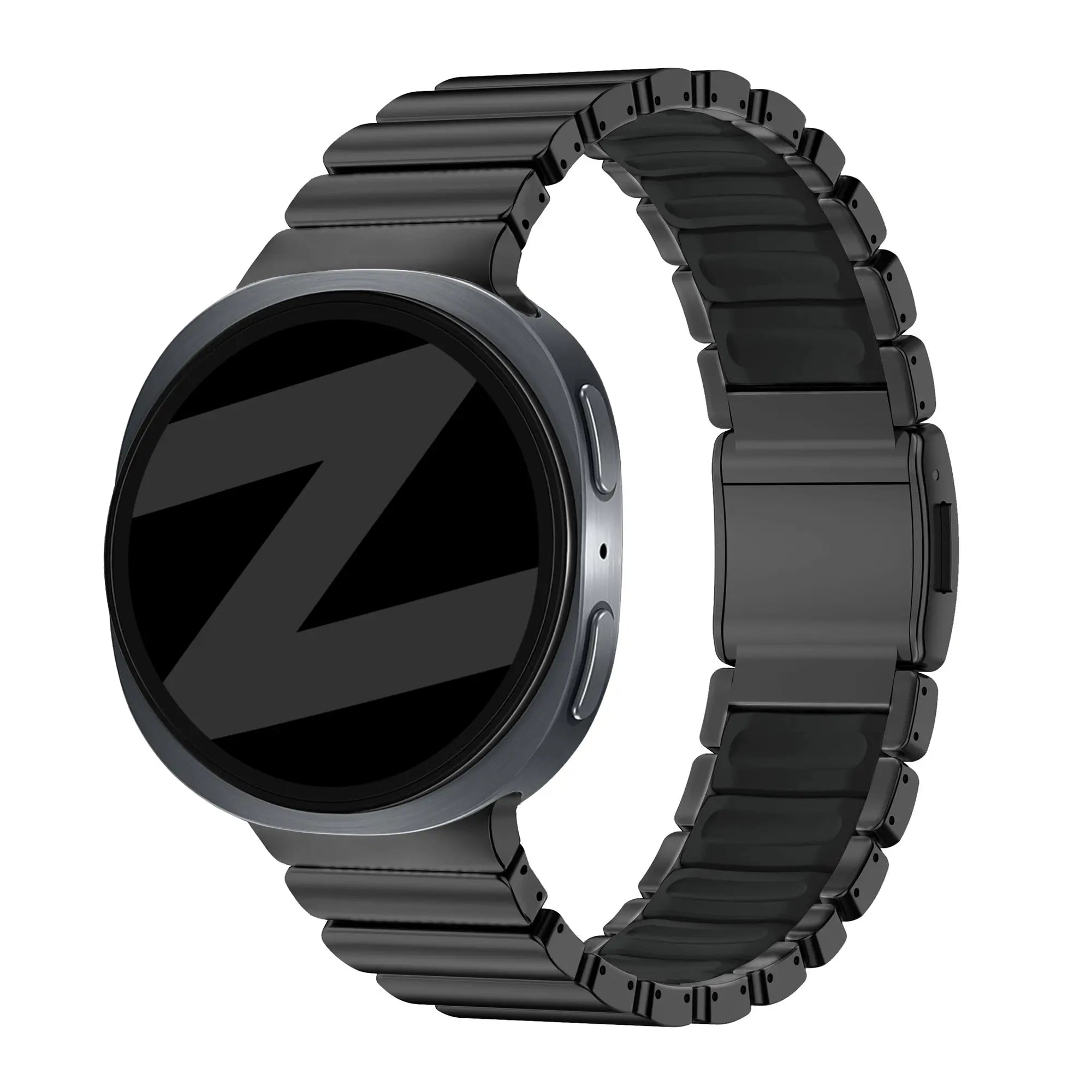 Bandz Samsung Galaxy Watch 9 - 44mm titanium band 'Hybrid' (zwart)