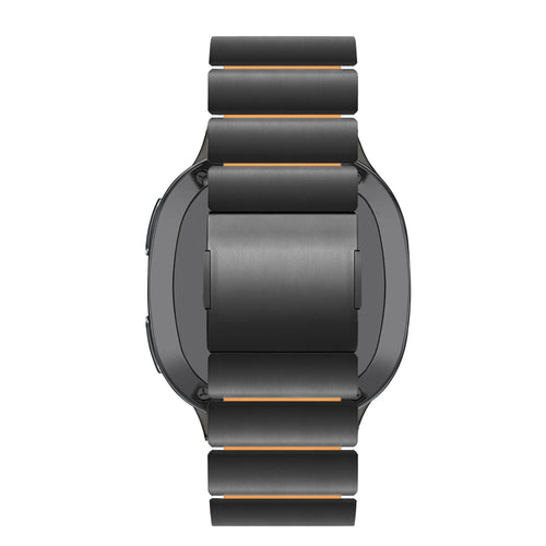 Bandz Samsung Galaxy Watch 8 - 40mm titanium band 'Hybrid' (zwart/oranje)