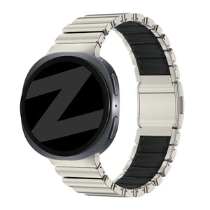 Bandz Samsung Galaxy Watch 8 - 44mm Titanium Strap 'Hybrid' (Titanium/Black)
