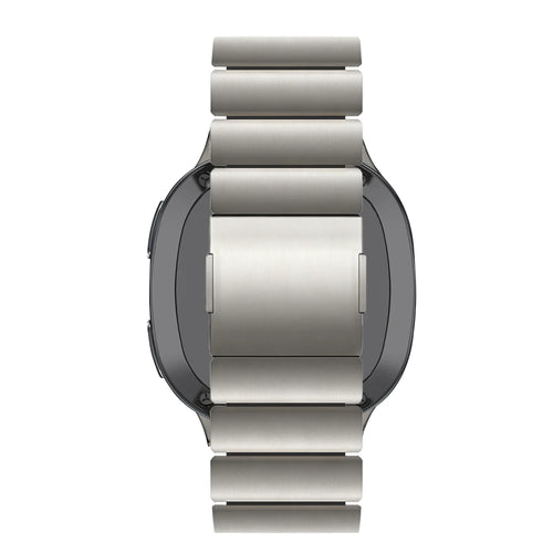Bandz Samsung Galaxy Watch 8 - 40mm titanium band 'Hybrid' (titanium/zwart)