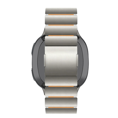 Bandz Samsung Galaxy Watch 8 - 40mm titanium band 'Hybrid' (titanium/oranje)