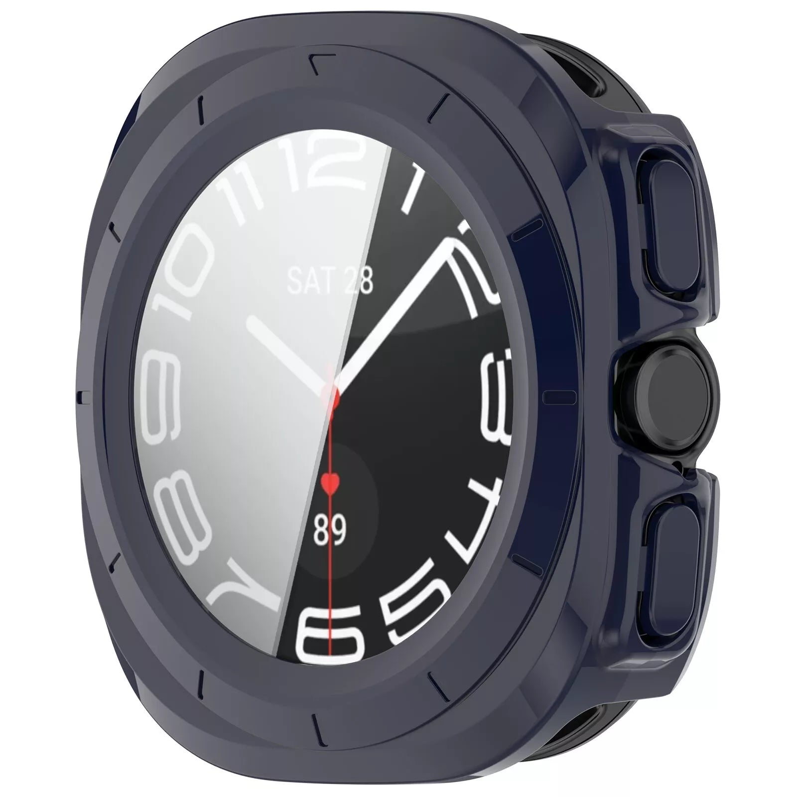 Samsung Galaxy Watch Ultra hard case met glas (donkerblauw)