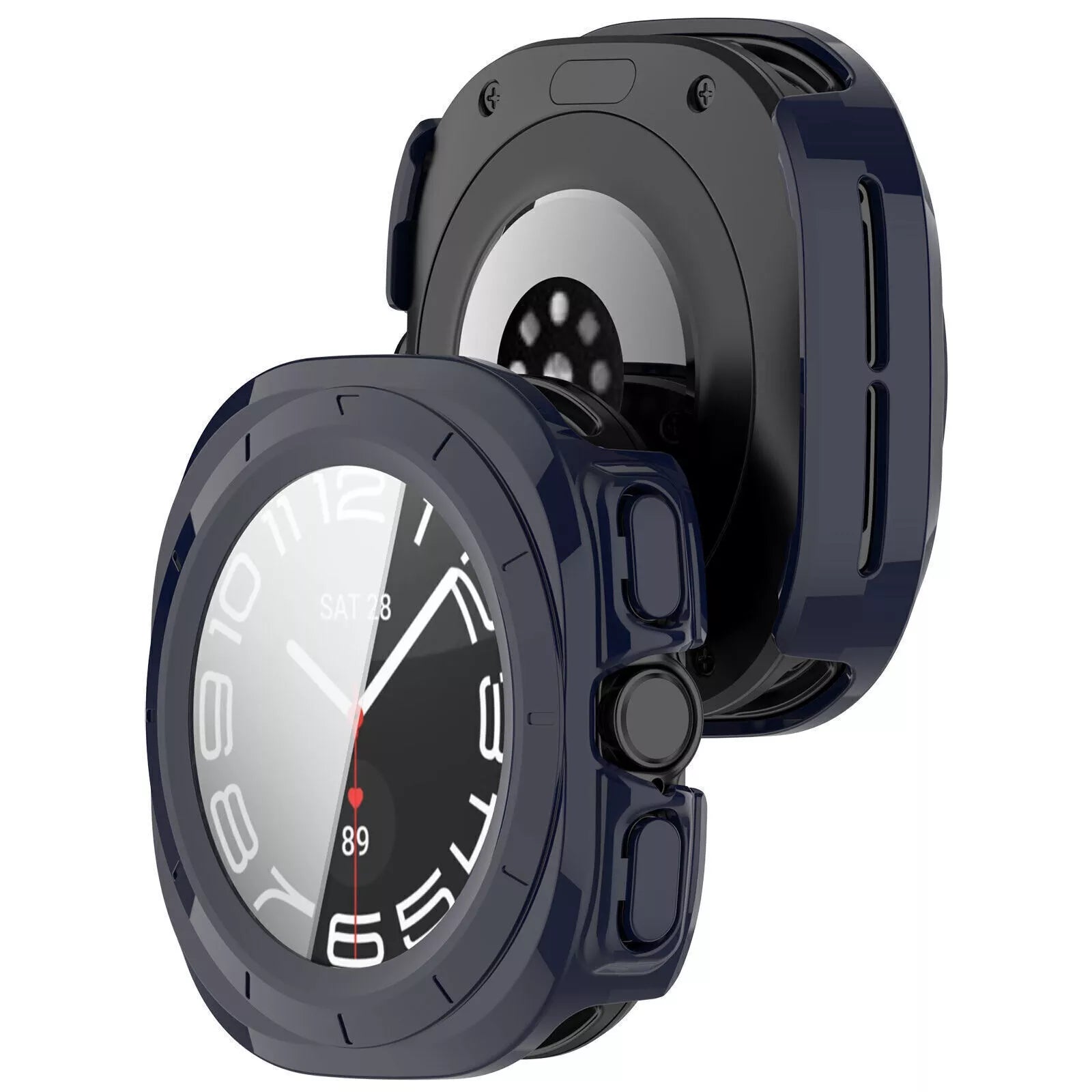 Samsung Galaxy Watch Ultra hard case met glas (donkerblauw)