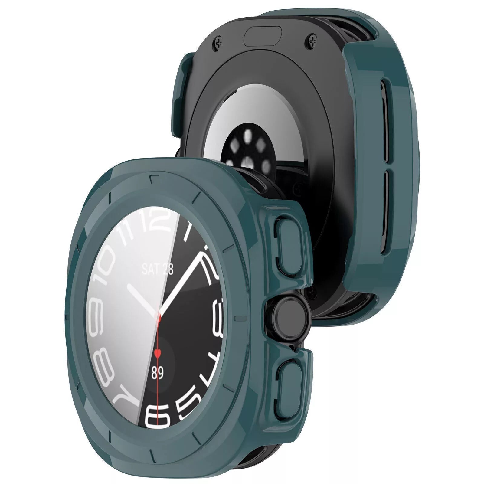 Samsung Galaxy Watch Ultra hard case met glas (dennengroen)