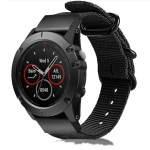 Garmin Fenix 5 / 6 nylon gesp band (zwart)