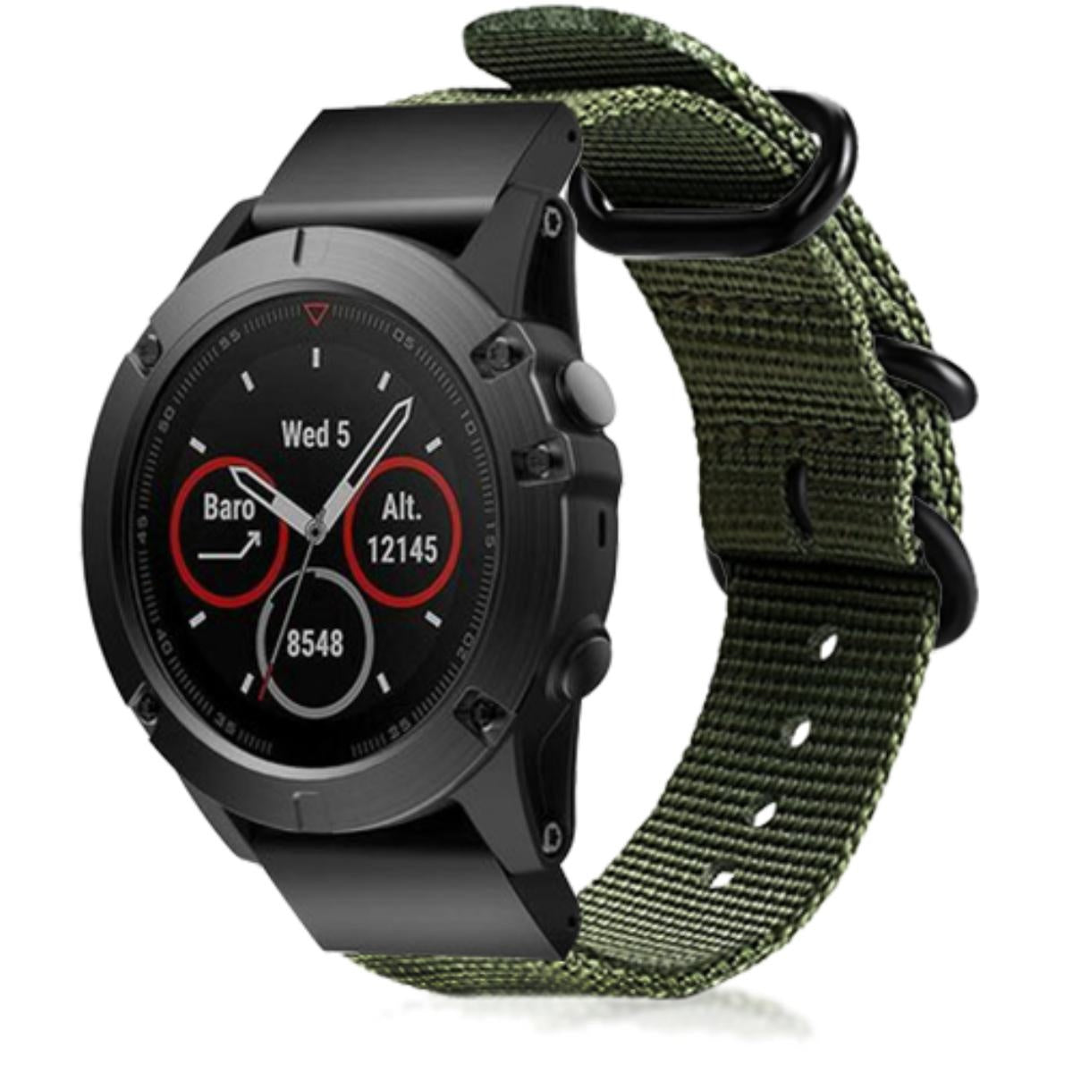 Garmin Fenix 5 / 6 nylon gesp band (groen)