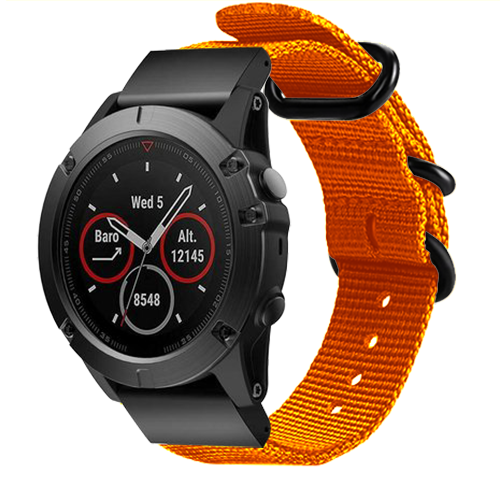 Garmin Fenix 8 Pro - 47mm nylon gesp band (oranje)