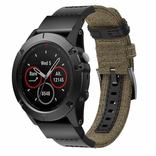 Garmin Instinct 2 nylon hybrid bandje (beige)