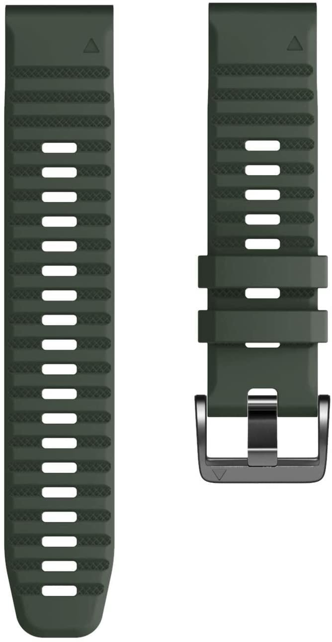 Garmin Quatix 8 - 51mm Silicone Strap (Dark Green)