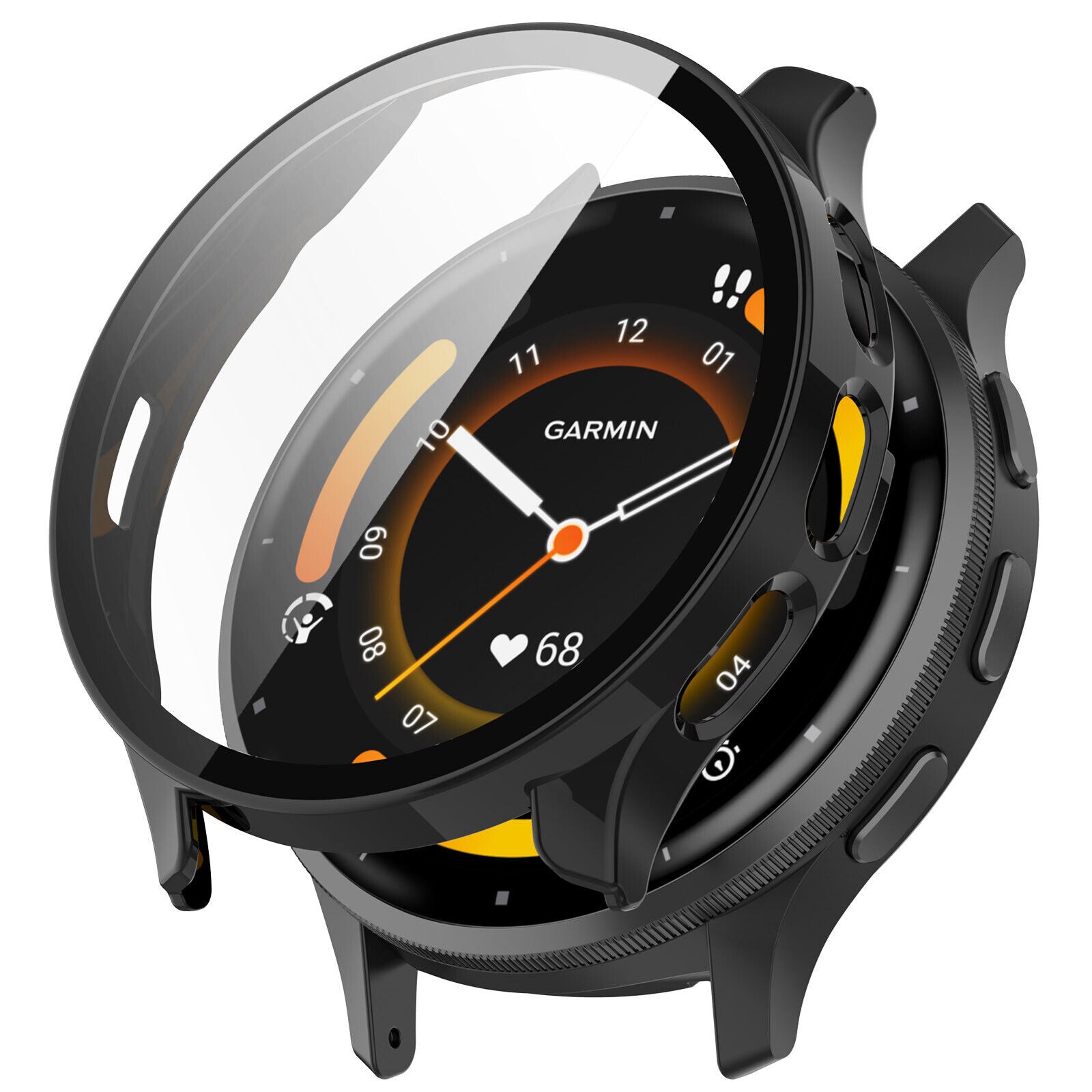 HOMTERN Cases voor GARMIN Venu 3 45 mm, flexibele siliconen hoes, schokbestendig, krasbestendig beschermhoesje voor smartwatch-accessoires, zwart