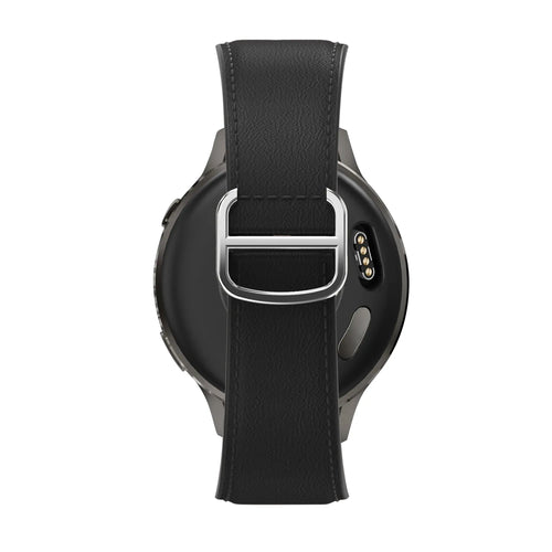 Bandz Garmin Vivomove Luxe Lederen band 'D-Type' (zwart)