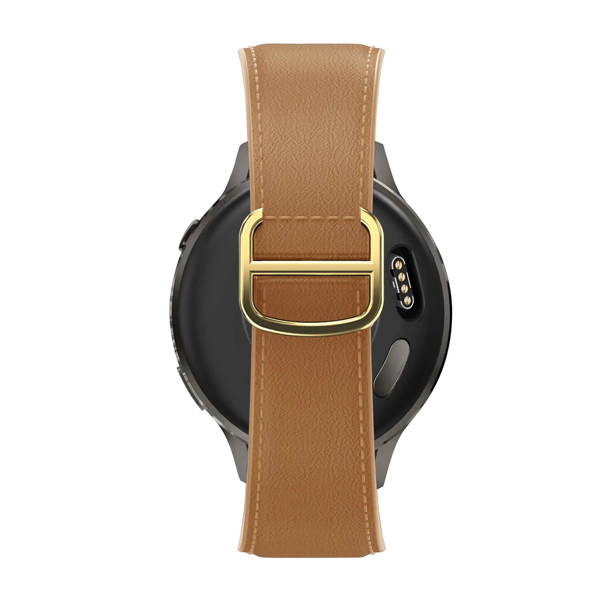 Bandz Garmin Venu SQ 2 Leather Strap 'D-Type' (Milk Tea)