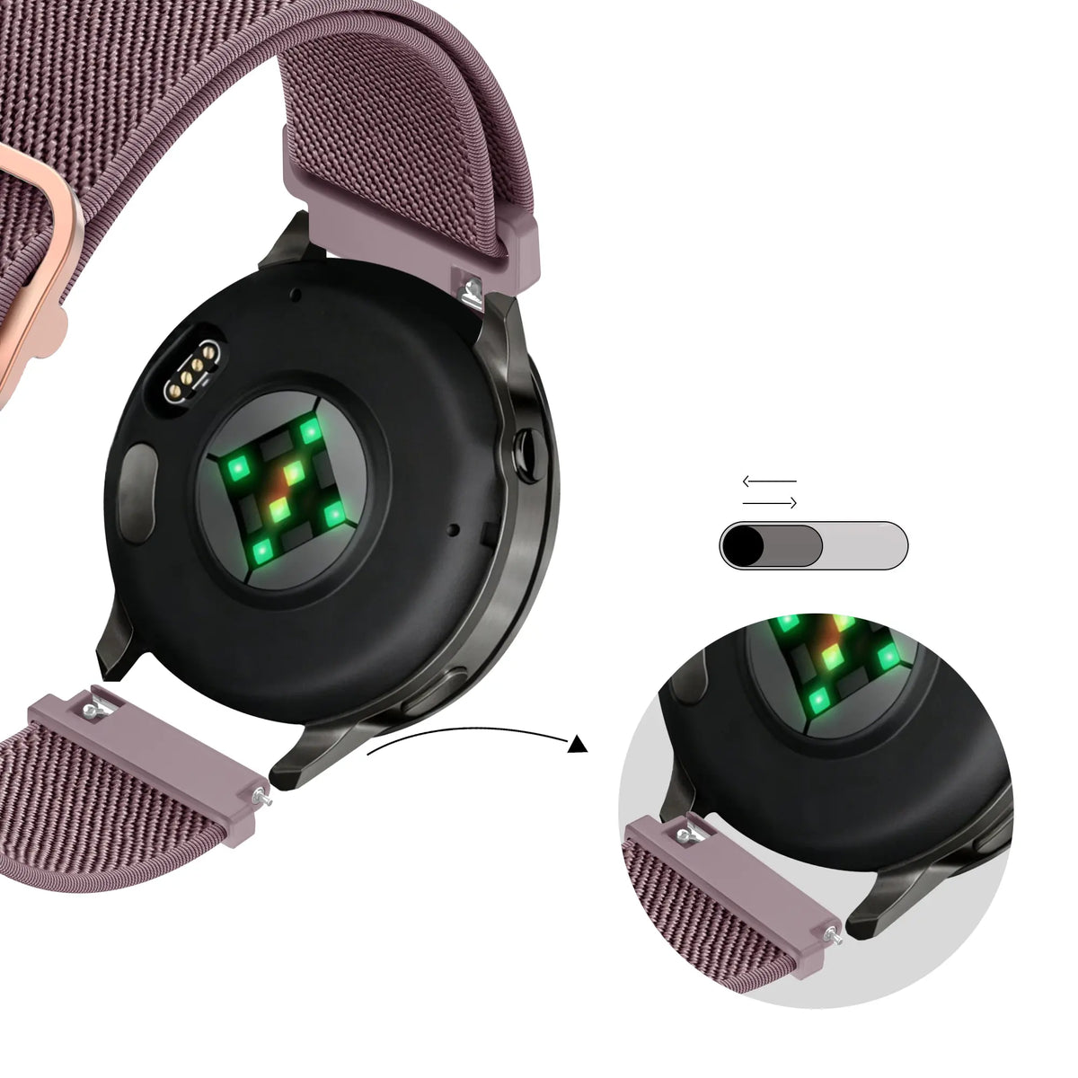 Nylon Elastic Strap, smoke purple