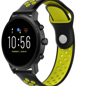 Fossil Gen 4 Explorist (HR) sport band (zwart/geel)