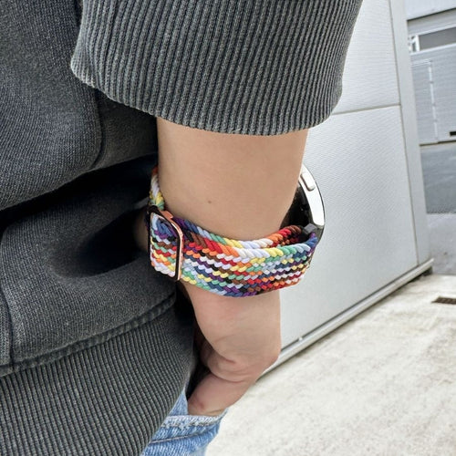 Amazfit Active 2 verstelbaar geweven band (regenboog)