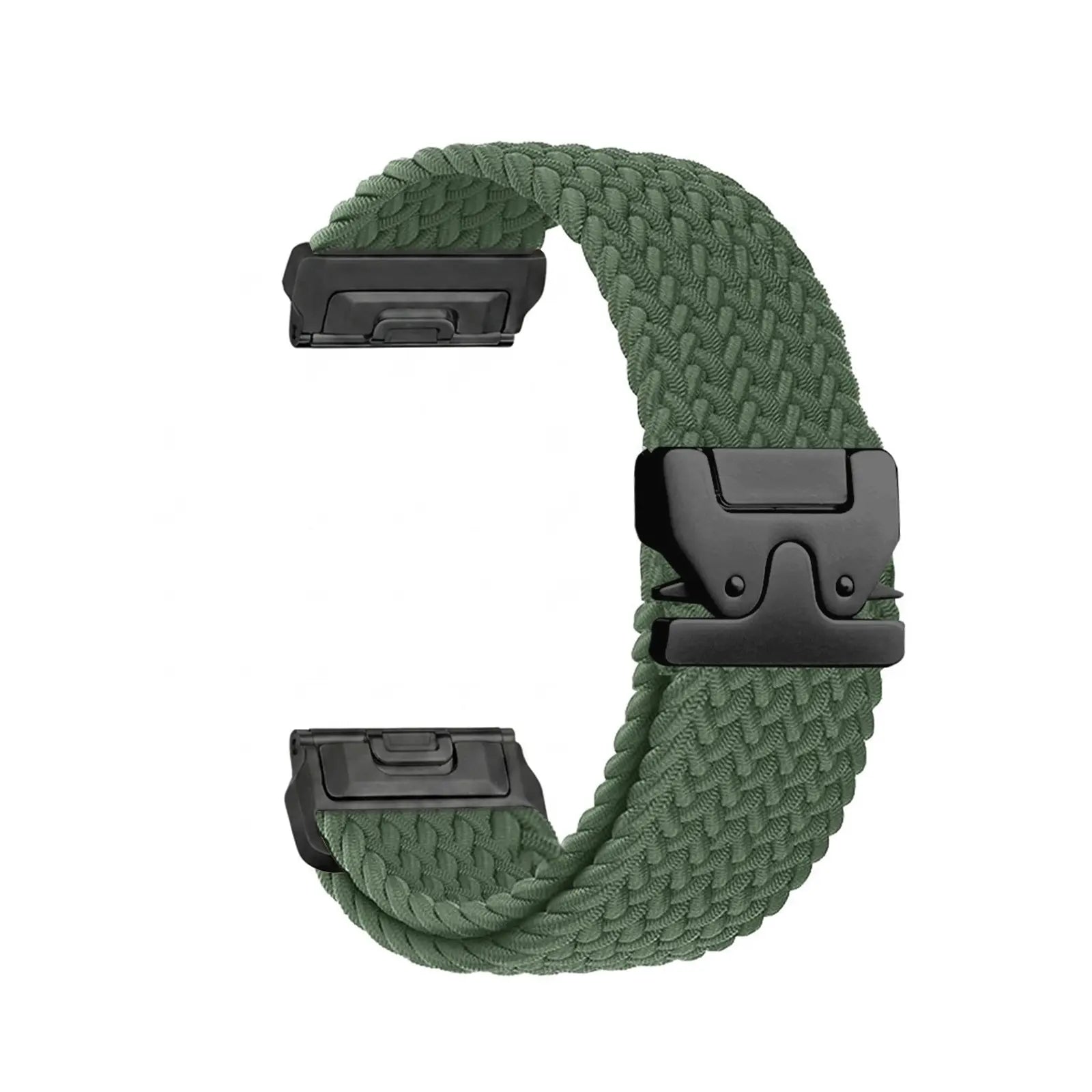 Garmin Quatix 8 Pro - 47mm Braided Strap P-Buckle (Green with Black)