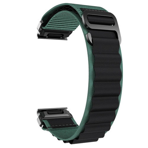 Garmin Fenix 8 - 47mm Alpine nylon bandje (groen/zwart)