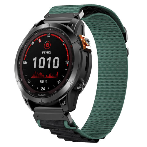Garmin Fenix 8 - 51mm Alpine Nylon Strap (Green/Black)