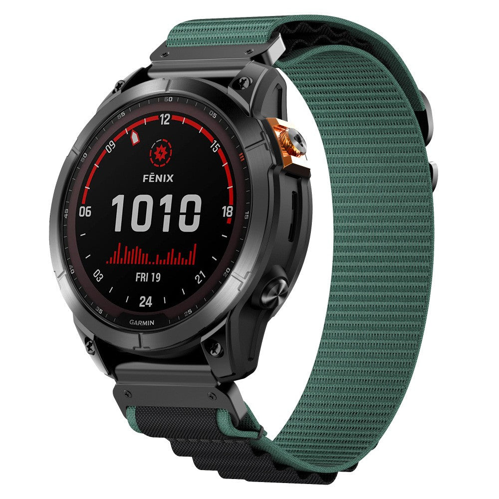 Garmin Fenix 8 - 47mm Alpine nylon bandje (groen/zwart)