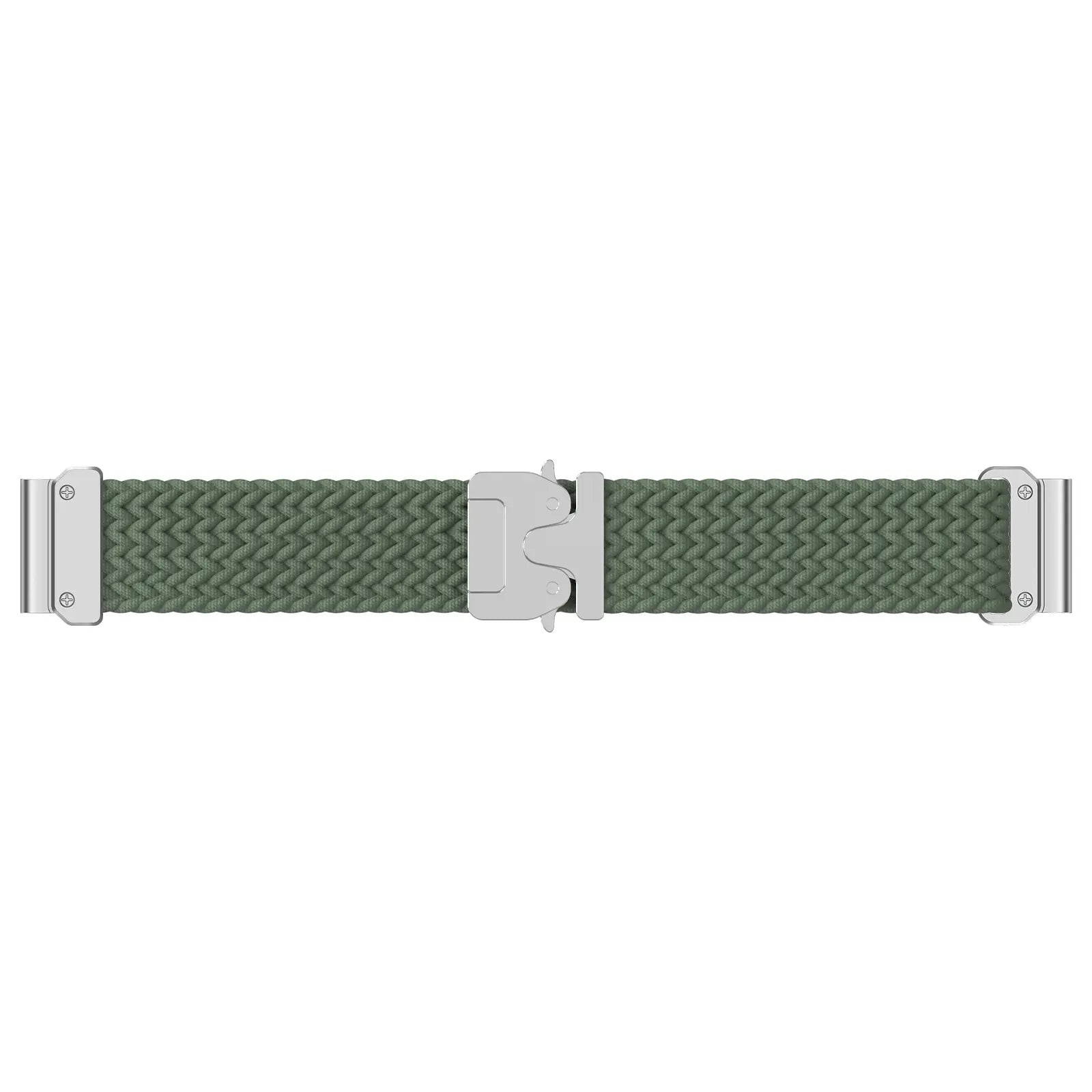 Garmin Quatix 8 Pro - 47mm Braided Strap P-Buckle (Green with Silver)