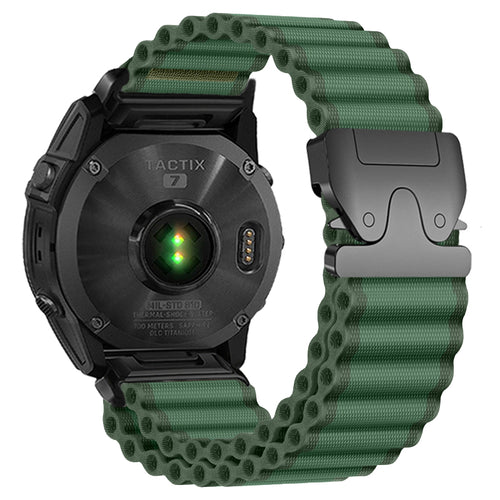 Garmin Quatix 3 / 6x / 7x Solar outdoor nylon bandje (groen)