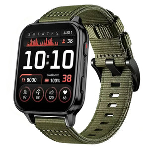 Garmin Venu X1 nylon gesp band (groen)