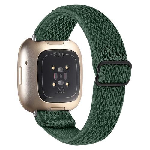 Fitbit Versa 4 elastisch bandje (groen)