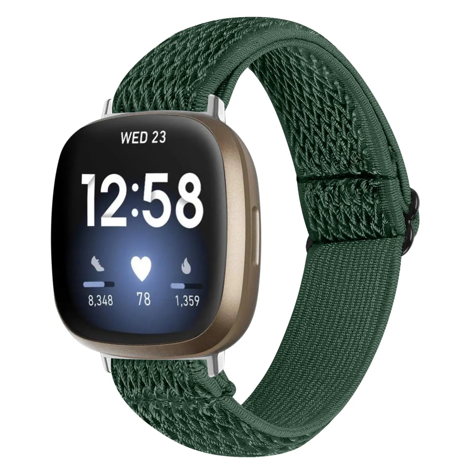 Fitbit Versa 4 elastisch bandje (groen)