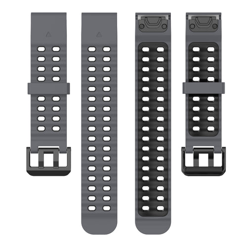 Garmin Quatix 3 / 6x / 7x Solar wave sport band (donkergrijs/zwart)