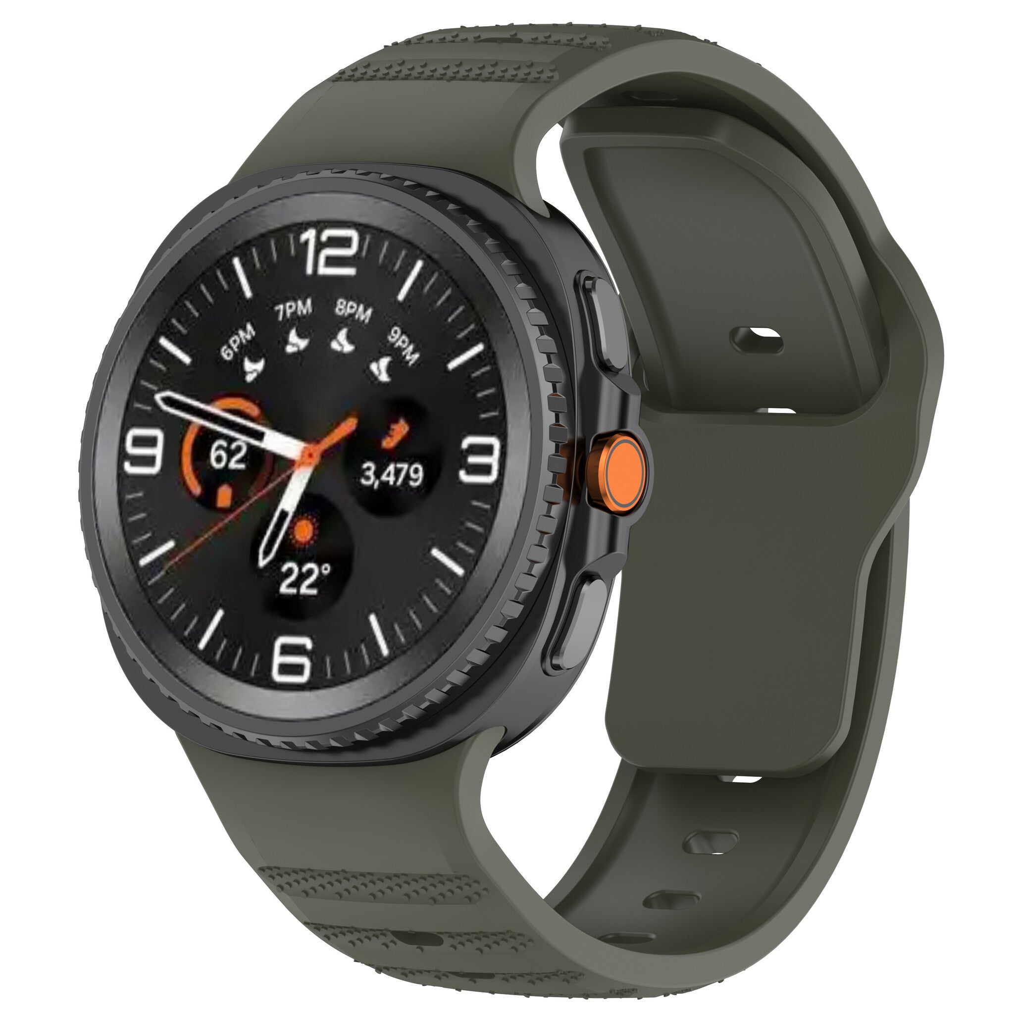 Samsung Galaxy Watch 8 - 44mm Outdoor Silicone Strap (Dark Green)