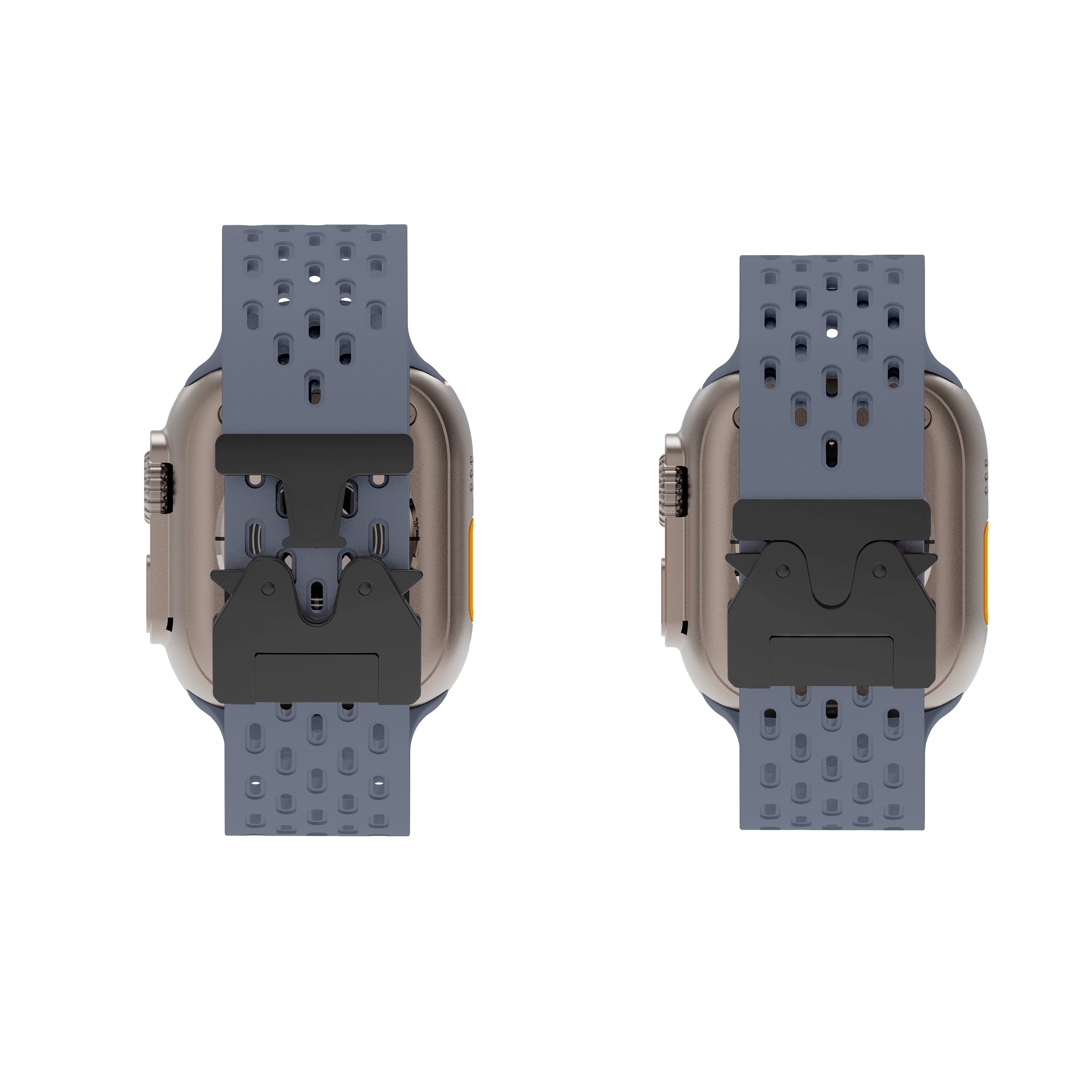 Apple Watch siliconen air bandje met P-Buckle (grijsblauw)