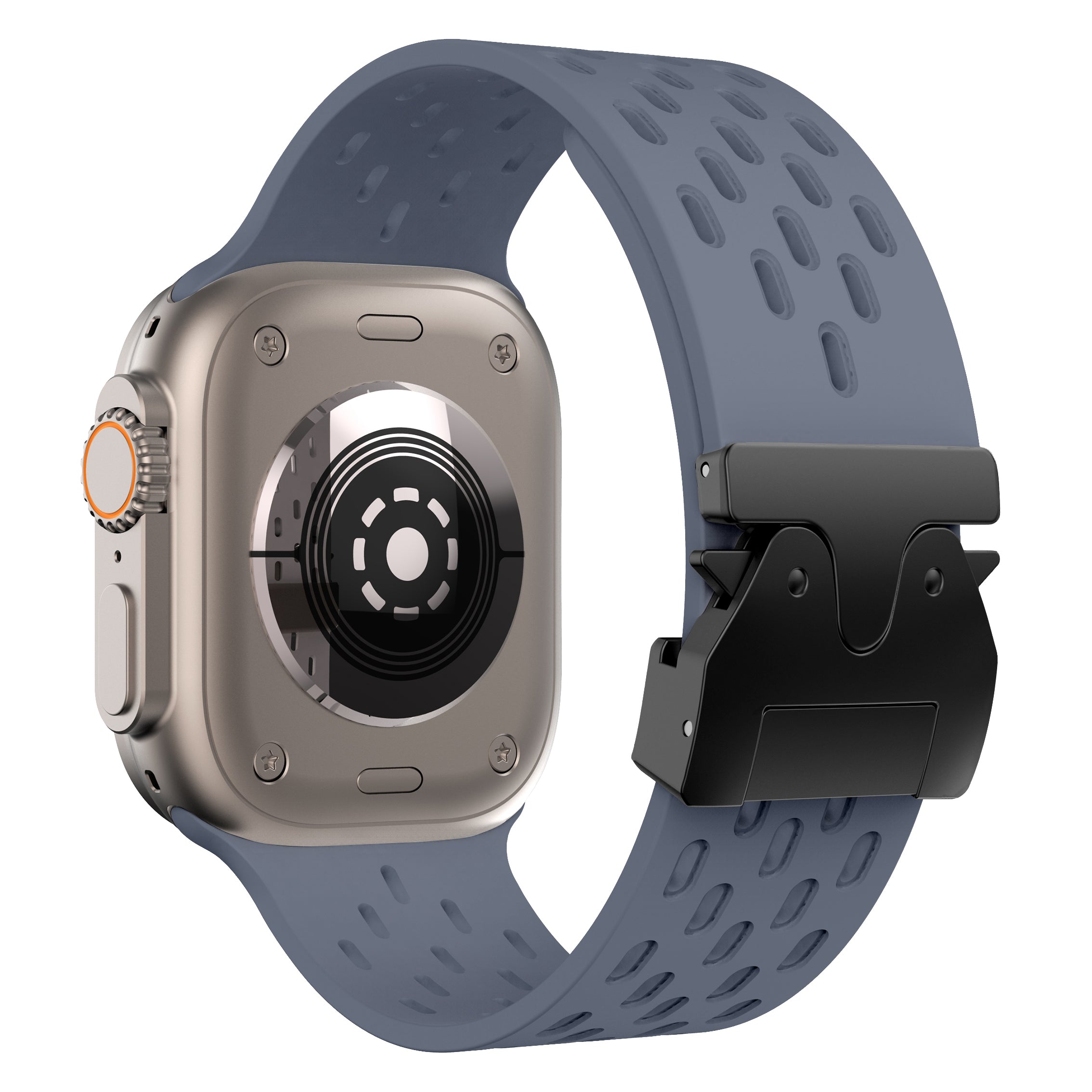 Apple Watch siliconen air bandje met P-Buckle (grijsblauw)