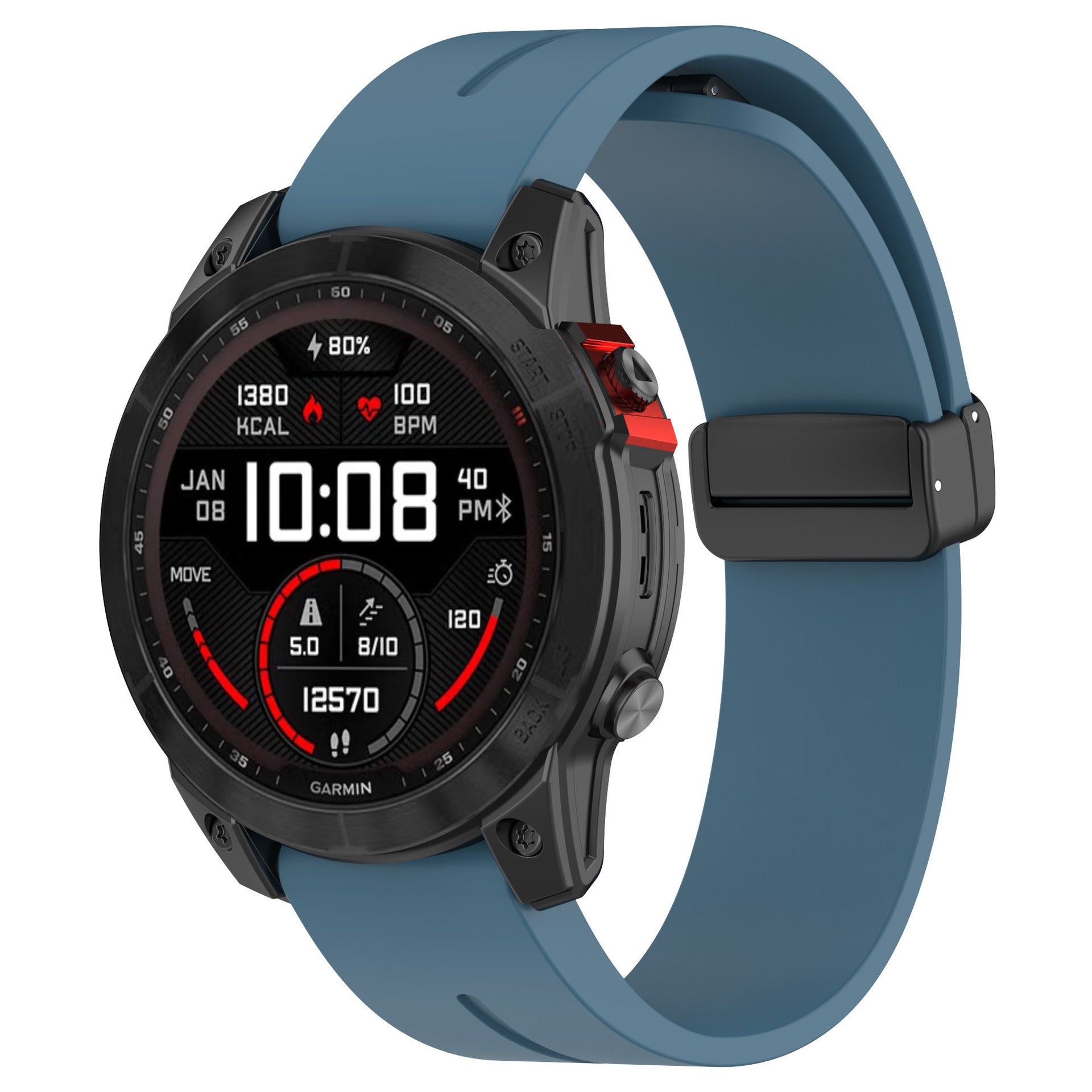 Garmin Epix Pro (Gen 2) 51mm sport band met D-buckle (grijsblauw)