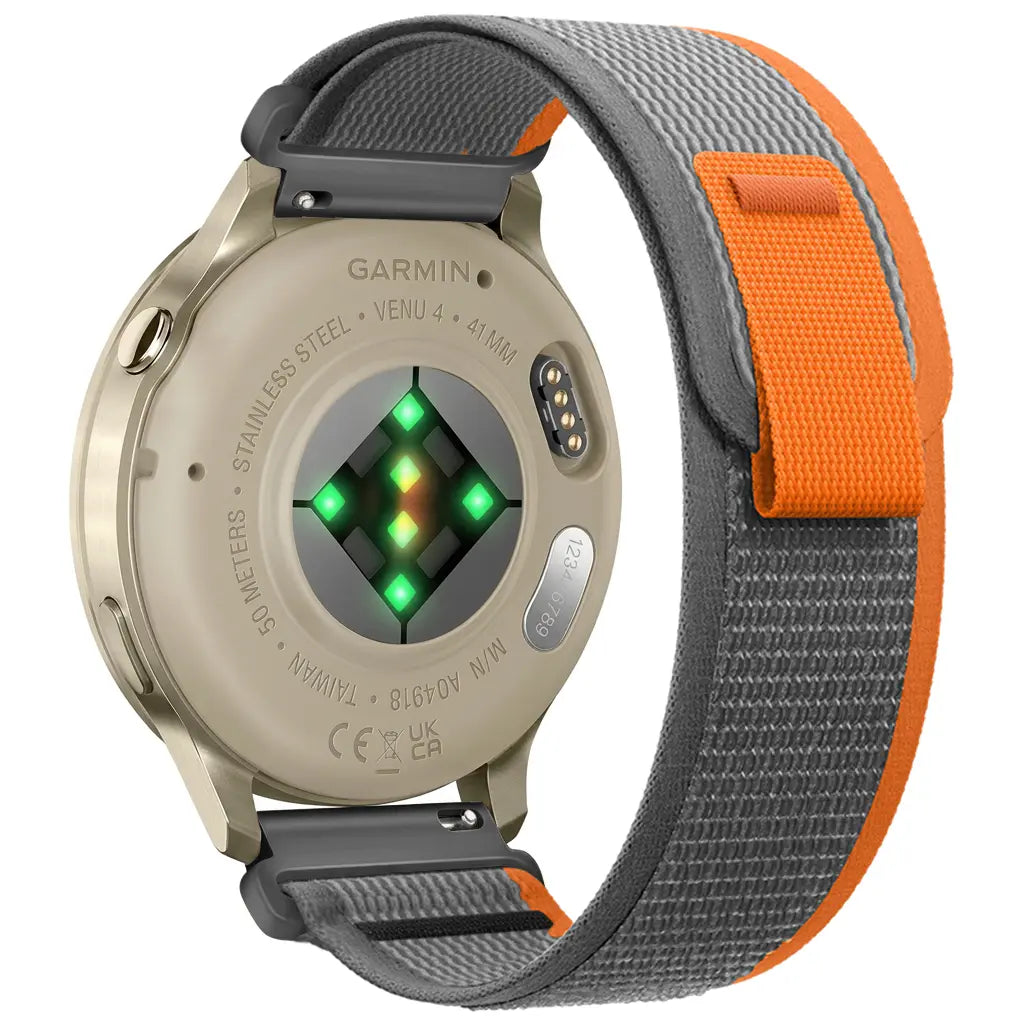 Garmin Venu 3 Trail Nylon Strap (Grey/Orange)